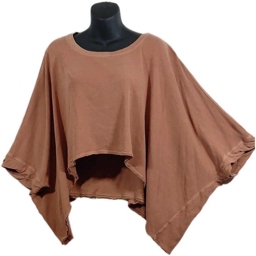 Free People "We The Free" Bohemian Artsy Hippie Boho Rust Color Cropped Top Med